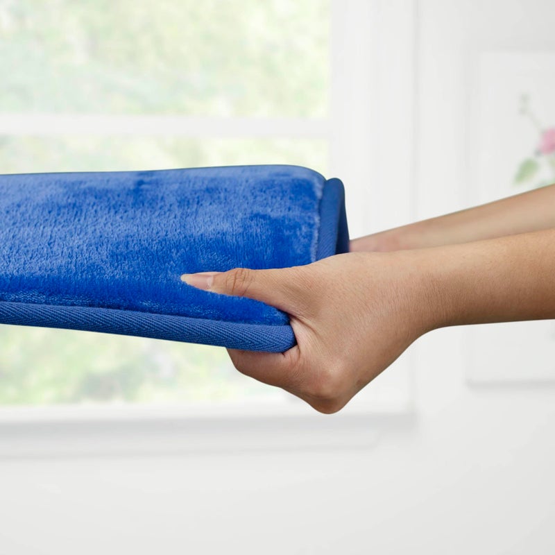 Genteele Memory Foam Bath Mat Non Slip Absorbent Super Cozy Velvet Bathroom Rug Carpet (17 inches X 24 inches, Royal Blue) - Image 2